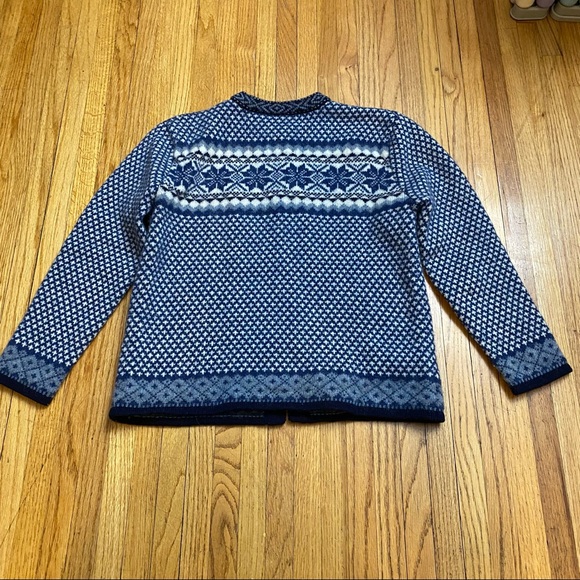 SKYR Nordic Fair Island Wool Sweater Blue medium broken clasp - Picture 4 of 6